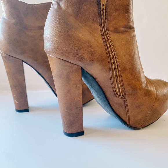 Camel Brown Platform Booties - Picture 7 of 7
